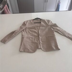 Theory Beige Open-Front Blazer
